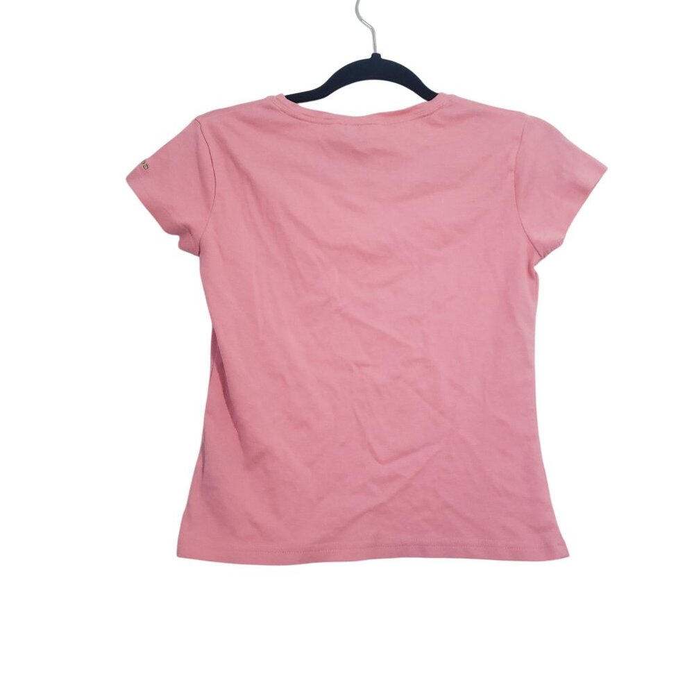 Vintage‎ 90s IZOD Womens Petite Pink Short Sleeve T Shirt Size M Embroidered - Picture 2 of 8